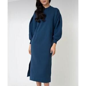 Ann Mashburn Carminia‎ Sweatshirt Midi Dress Grey Marine Fleece Size Small